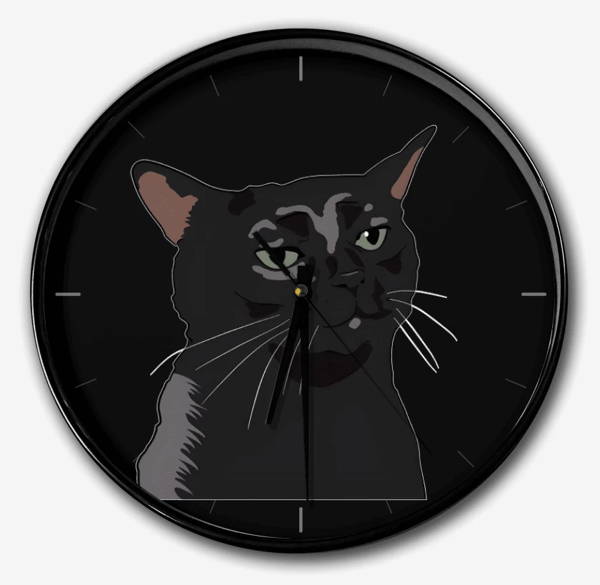 Reloj Gatito Negro MEME