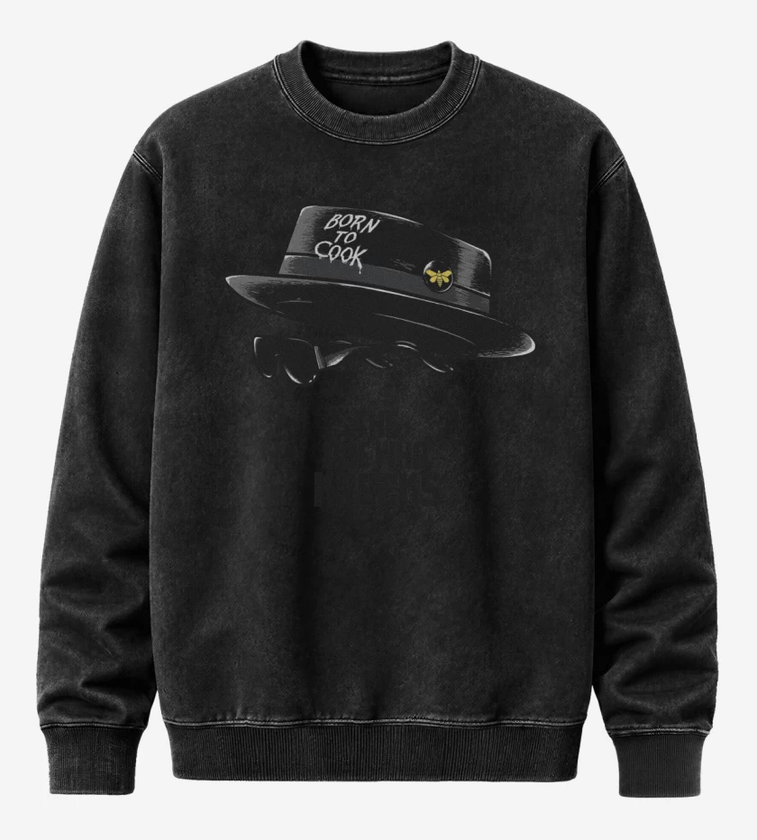 Poleron Polo Acid Wash Negro de Nacido para Cocinar