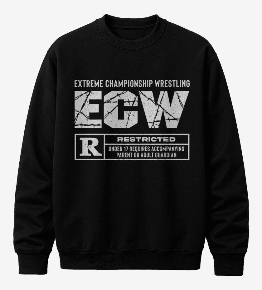 Poleron polo Negro de Extreme Championship Wrestling