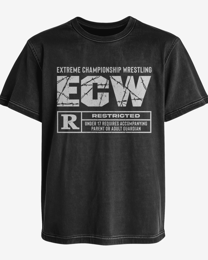 Polera desgastada Negro de Extreme Championship Wrestling