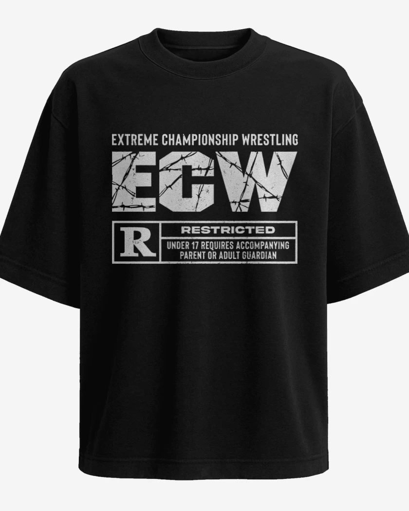 Polera Oversize Negro de Extreme Championship Wrestling