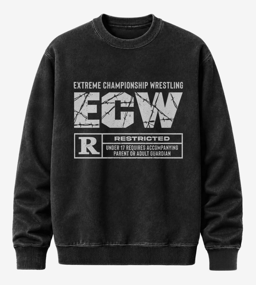 Poleron Polo Acid Wash Negro de Extreme Championship Wrestling