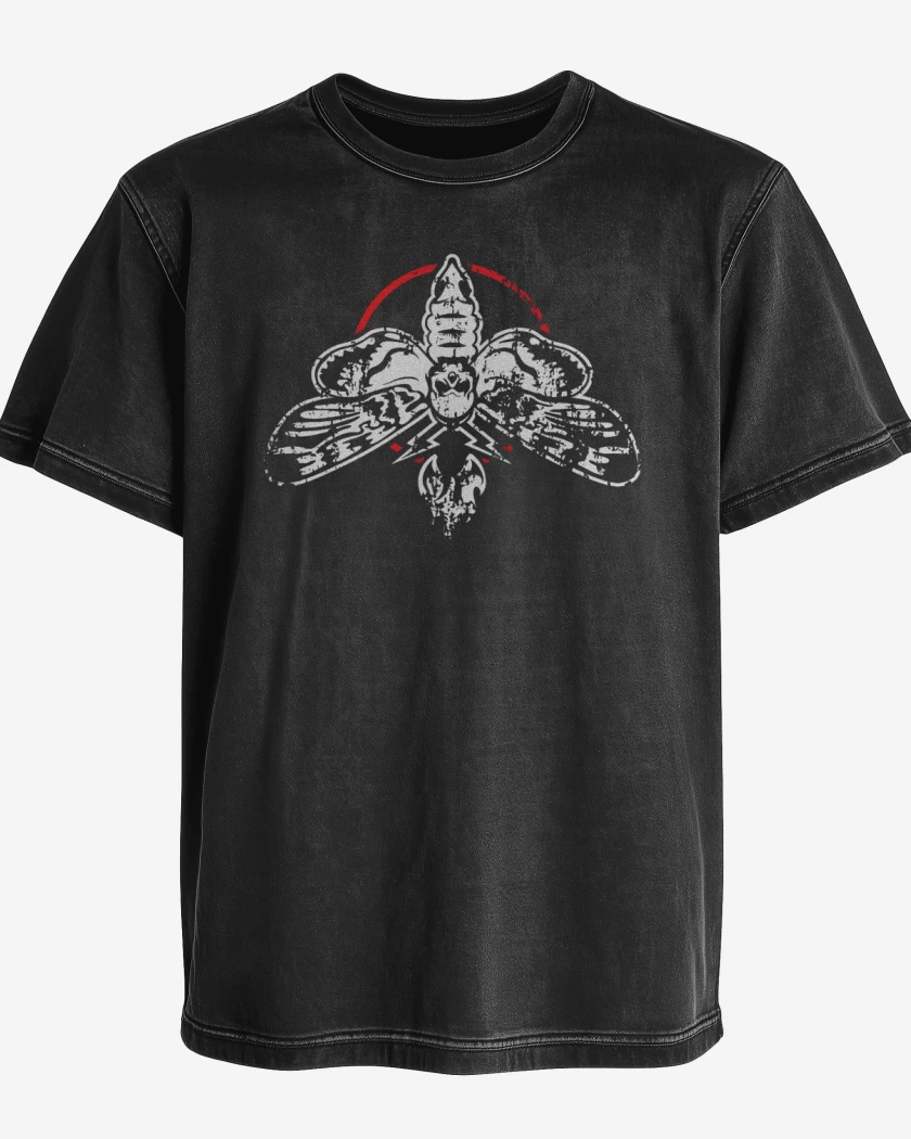Polera desgastada Negro de Luciernaga Wyatt