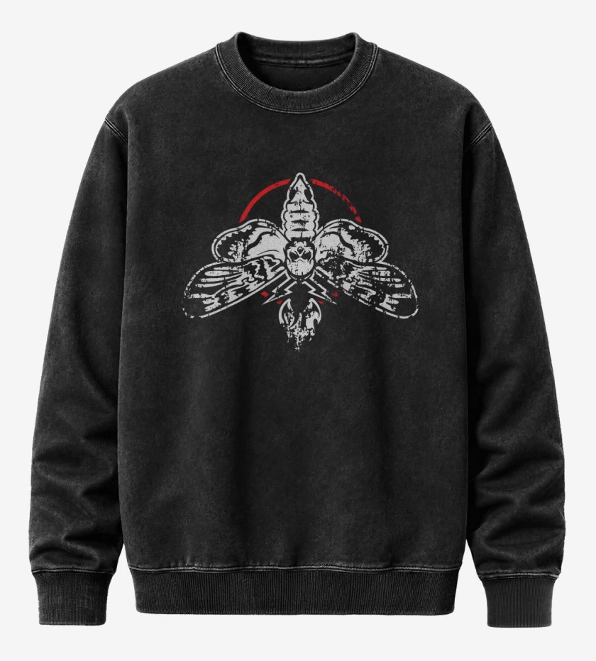 Poleron Polo Acid Wash Negro de Luciernaga Wyatt