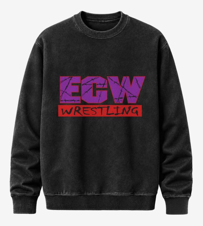 Poleron Polo Acid Wash Negro de ECW Wrestling
