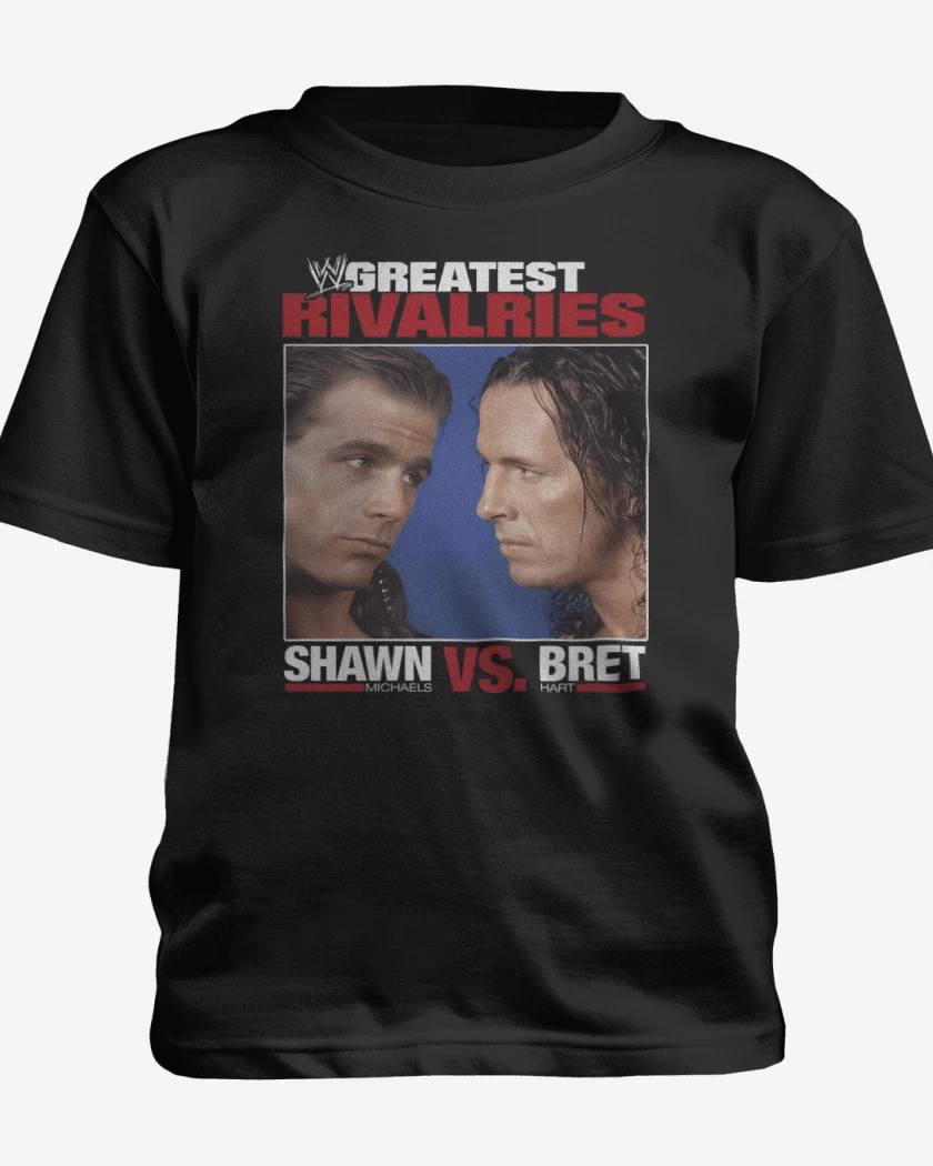 Polera de niño Negro de Shawn vs Bret 