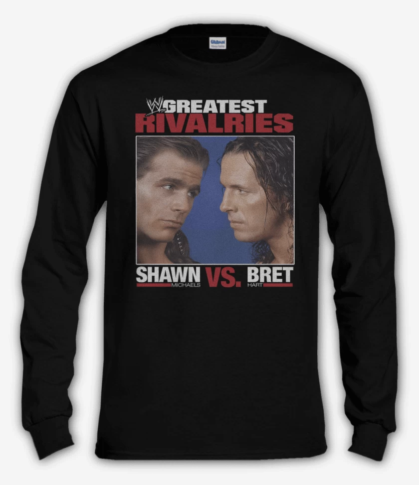 Polera manga larga Negro de Shawn vs Bret 