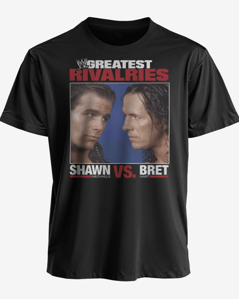 Polera premium Negro de Shawn vs Bret 