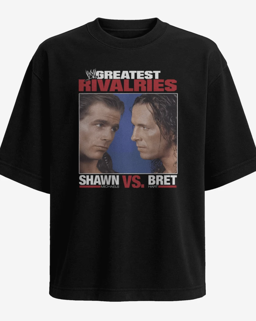 Polera Oversize Negro de Shawn vs Bret 