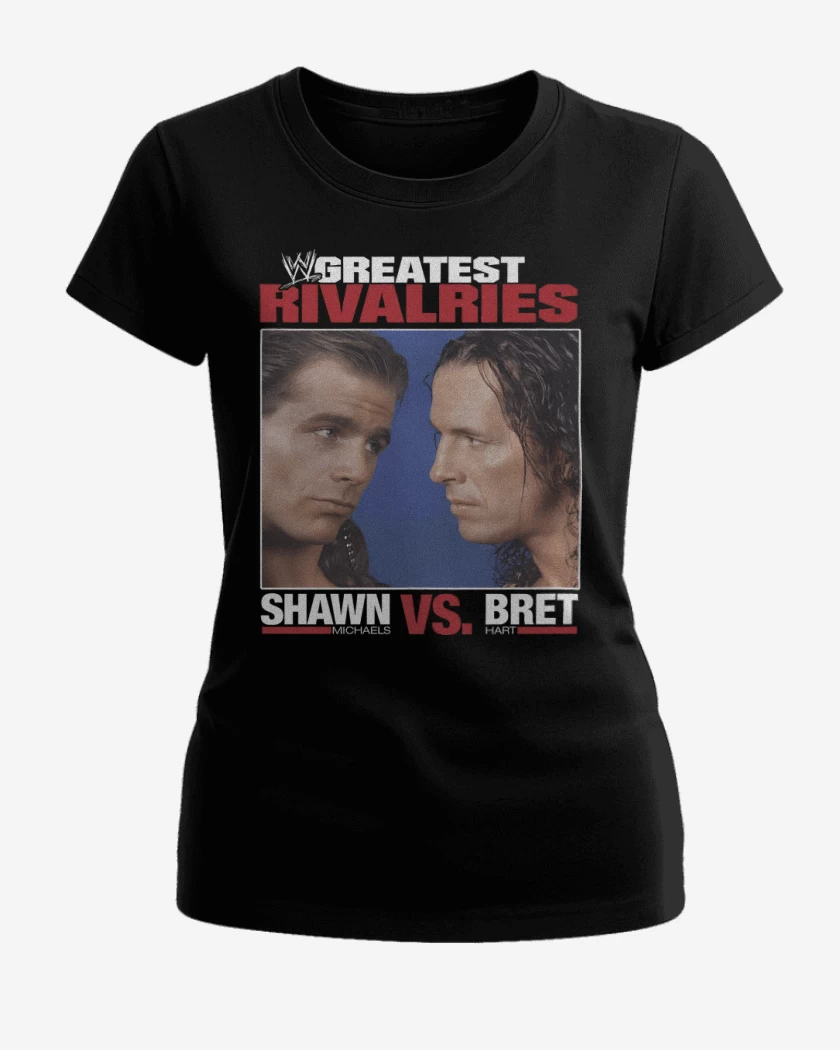 Polera de Mujer Negro de Shawn vs Bret 