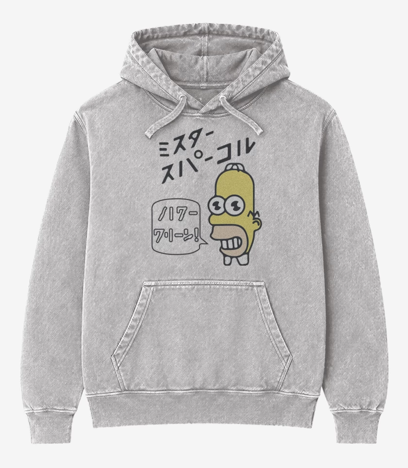 Poleron Canguro Acid Wash Gris Melange de Mr chispa