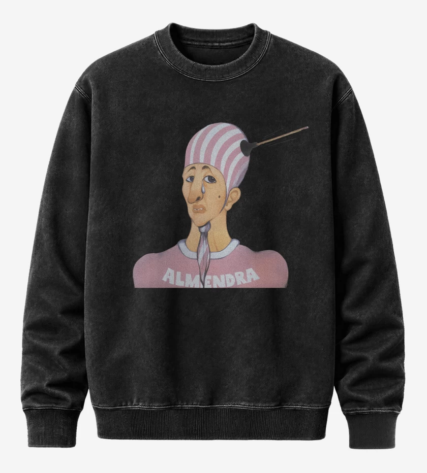 Poleron Polo Acid Wash Negro de Almendra