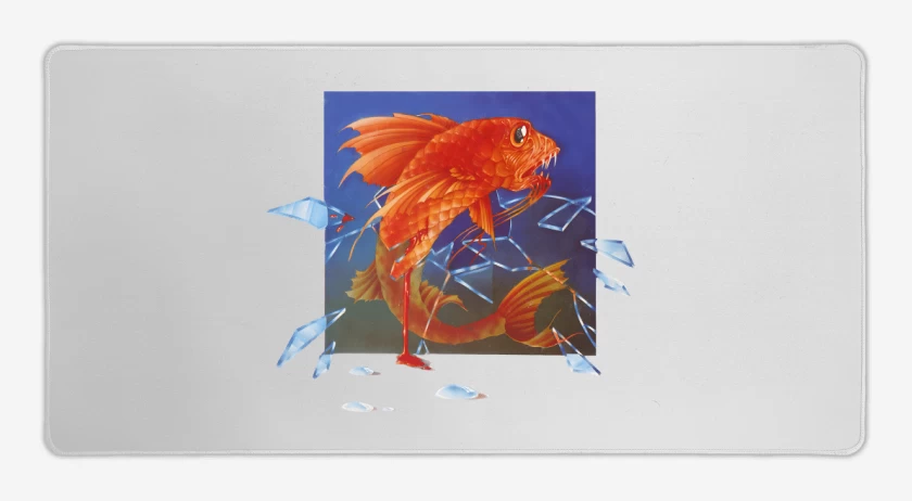 Mouse pad Gamer Blanco de Pescado Rabioso II
