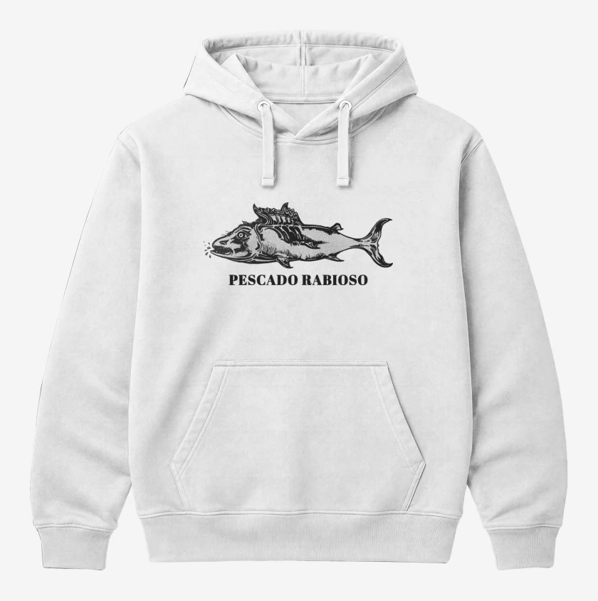 Polerón Canguro Blanco de Pescado Rabioso