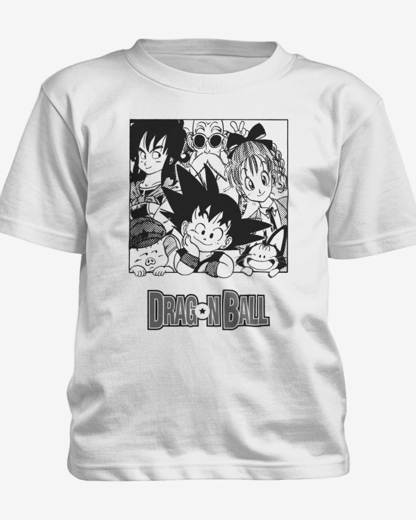 Polera de niño Blanco de Goku y sus amigos