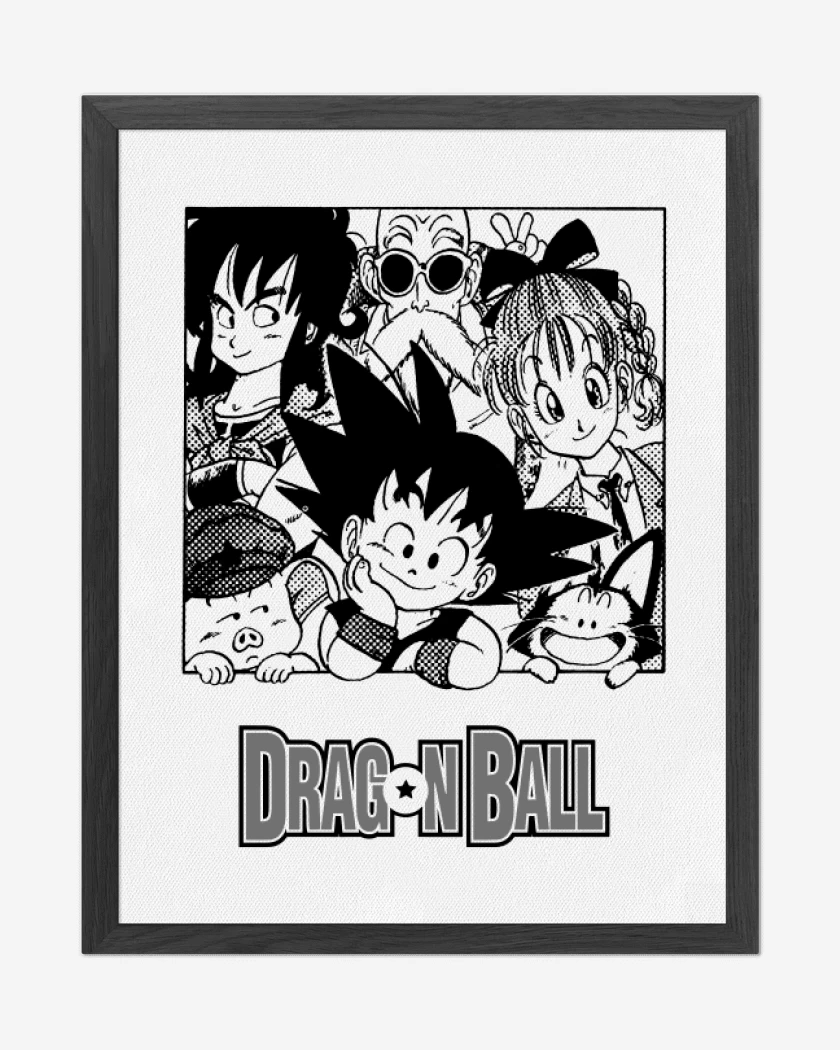 Cuadro decorativo Blanco de Goku y sus amigos