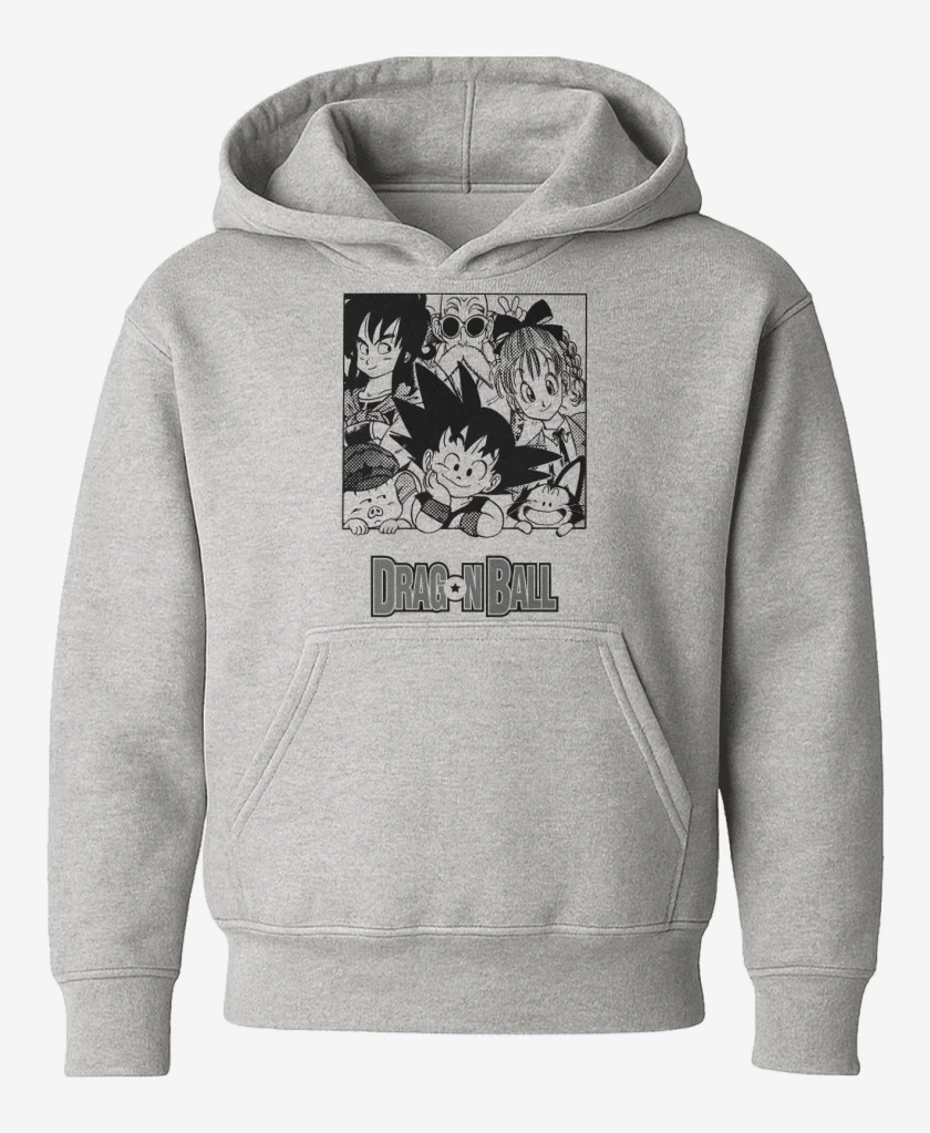 Poleron de niño Gris Melange de Goku y sus amigos