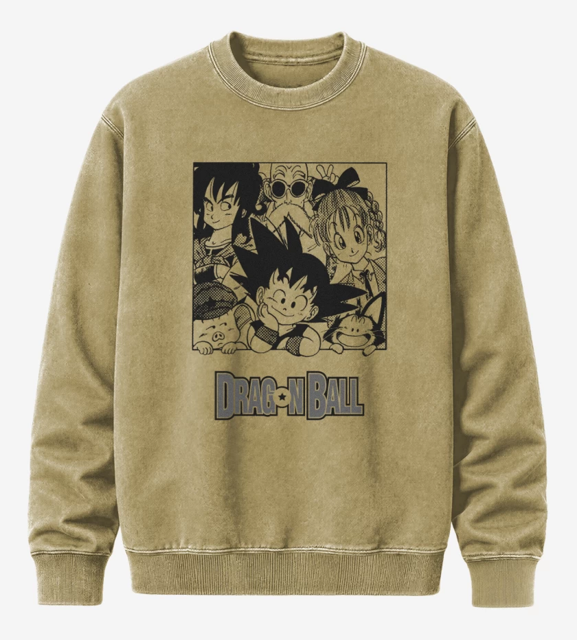 Poleron Polo Acid Wash Beige de Goku y sus amigos