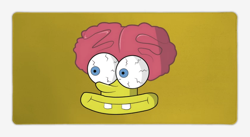 Mouse pad Gamer Amarillo de Bob Cerebro Esponja