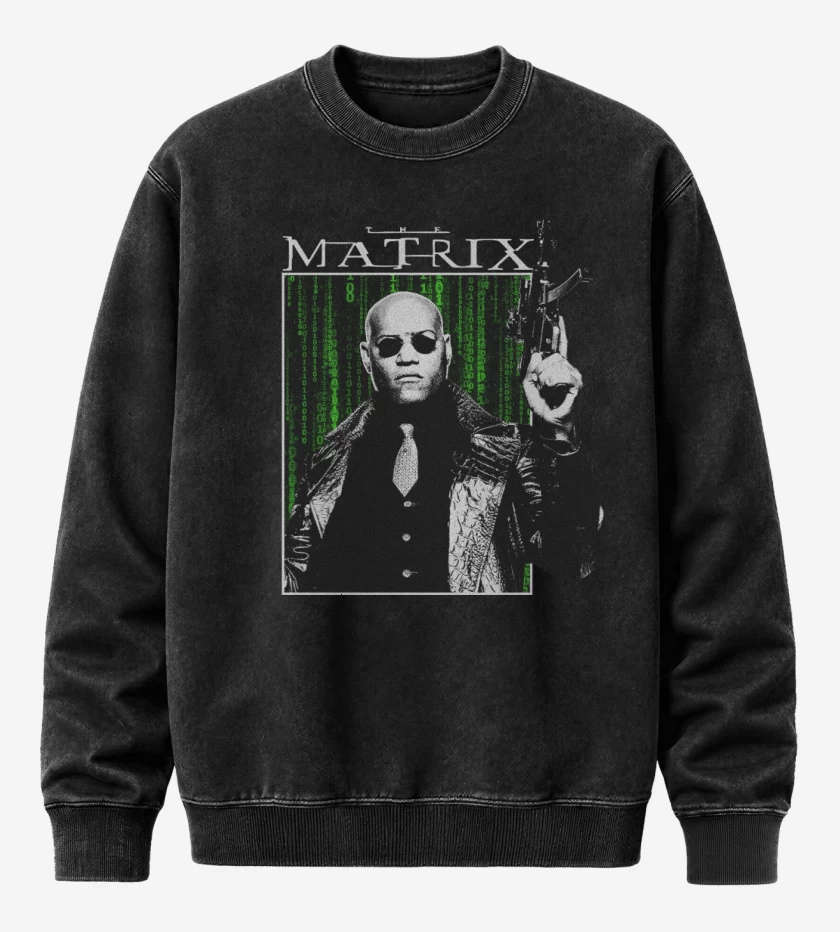 Poleron Polo Acid Wash Negro de The Matrix Morpheus