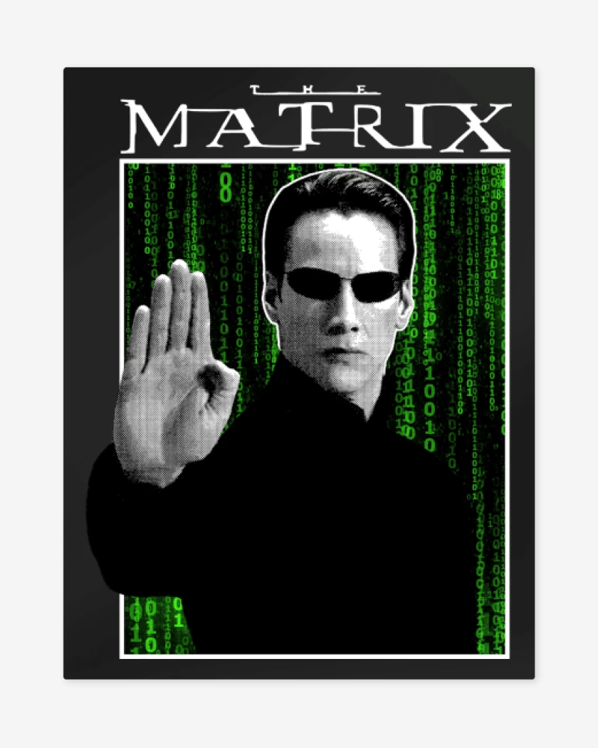 Print metalico Negro de The Matrix Neo