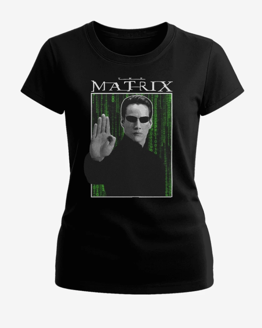 Polera de Mujer Negro de The Matrix Neo