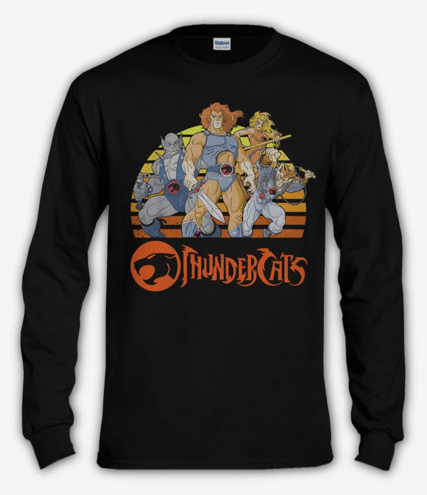 Polera manga larga Negro de Thundercats personajes