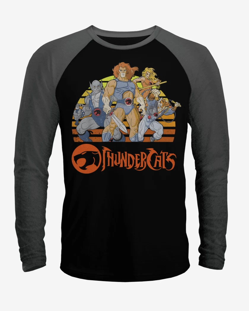 Polera Raglan Negro / Negro Heather de Thundercats personajes