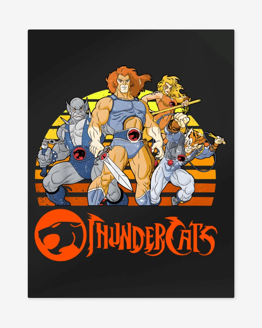 Print metalico Negro de Thundercats personajes