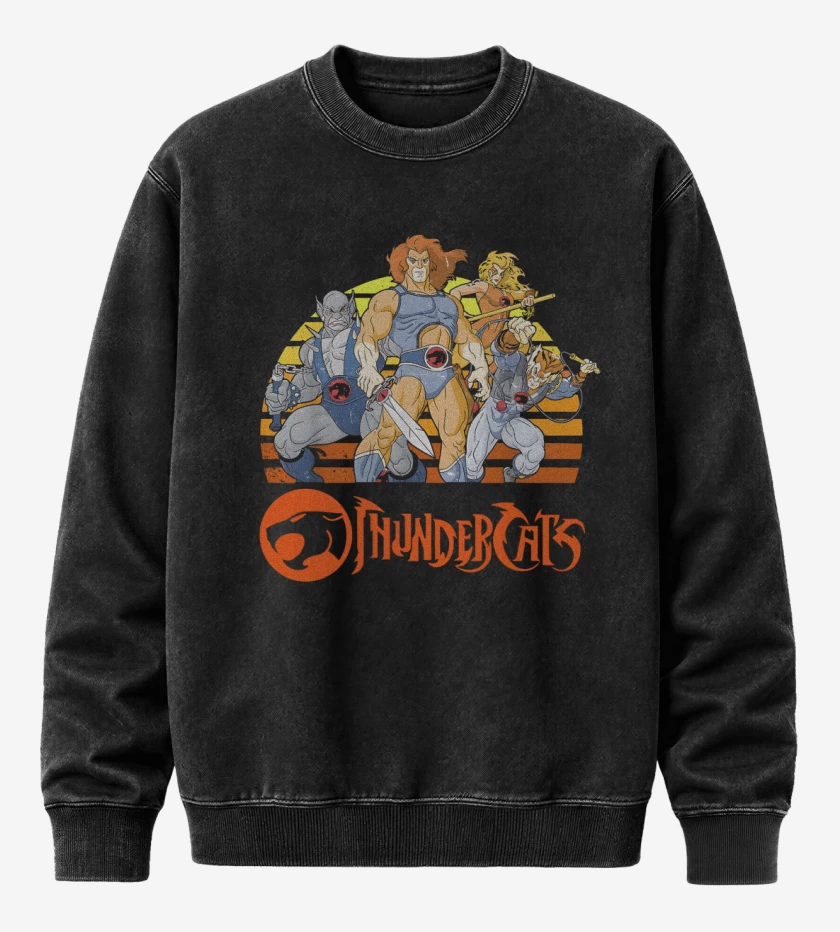 Poleron Polo Acid Wash Negro de Thundercats personajes
