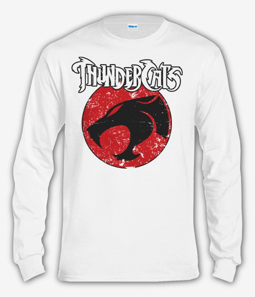 Polera manga larga Blanco de Thundercats loguito
