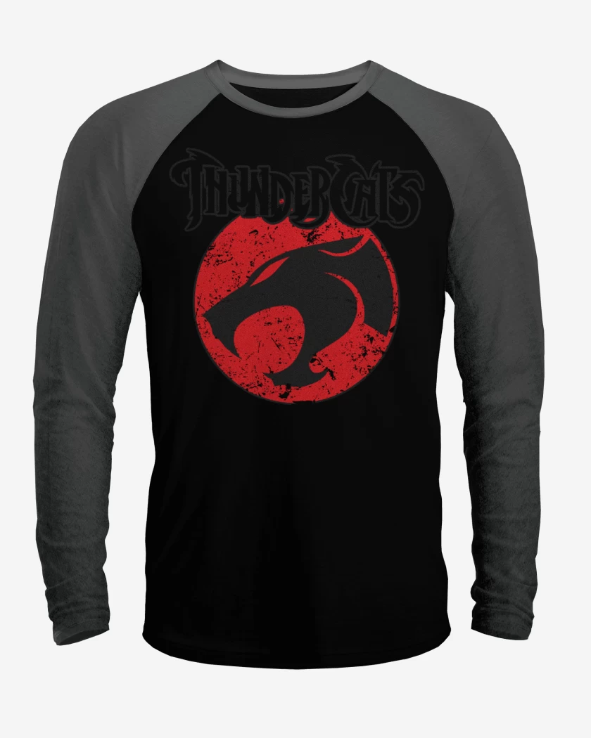 Polera Raglan Negro / Negro Heather de Thundercats loguito