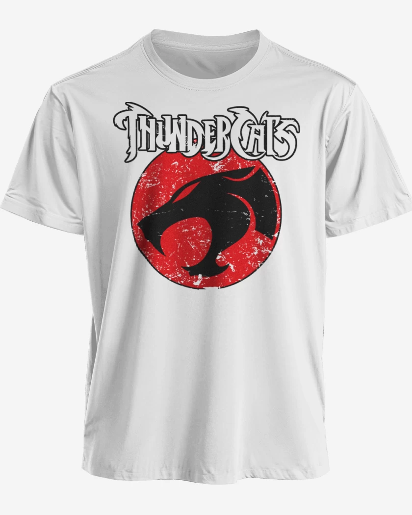 Polera premium Blanco de Thundercats loguito