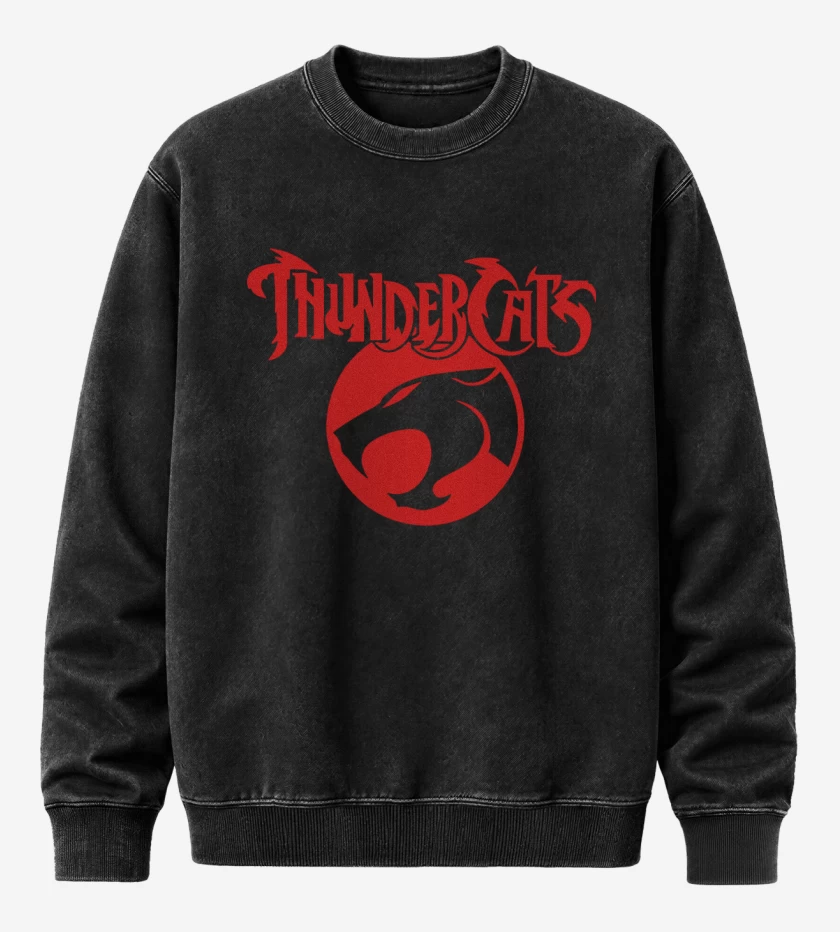 Poleron Polo Acid Wash Negro de Thundercats loguito dos