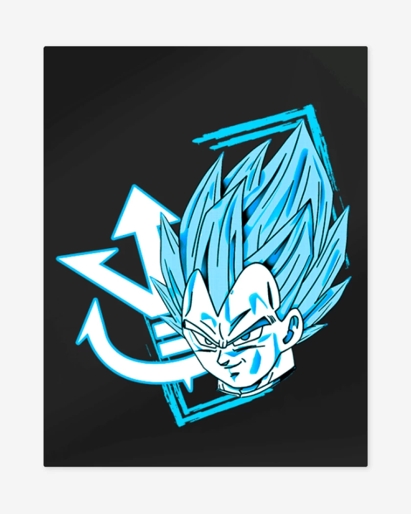 Print metalico Negro de Vegeta Azul