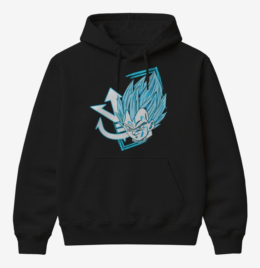 Poleron Canguro básico Negro de Vegeta Azul