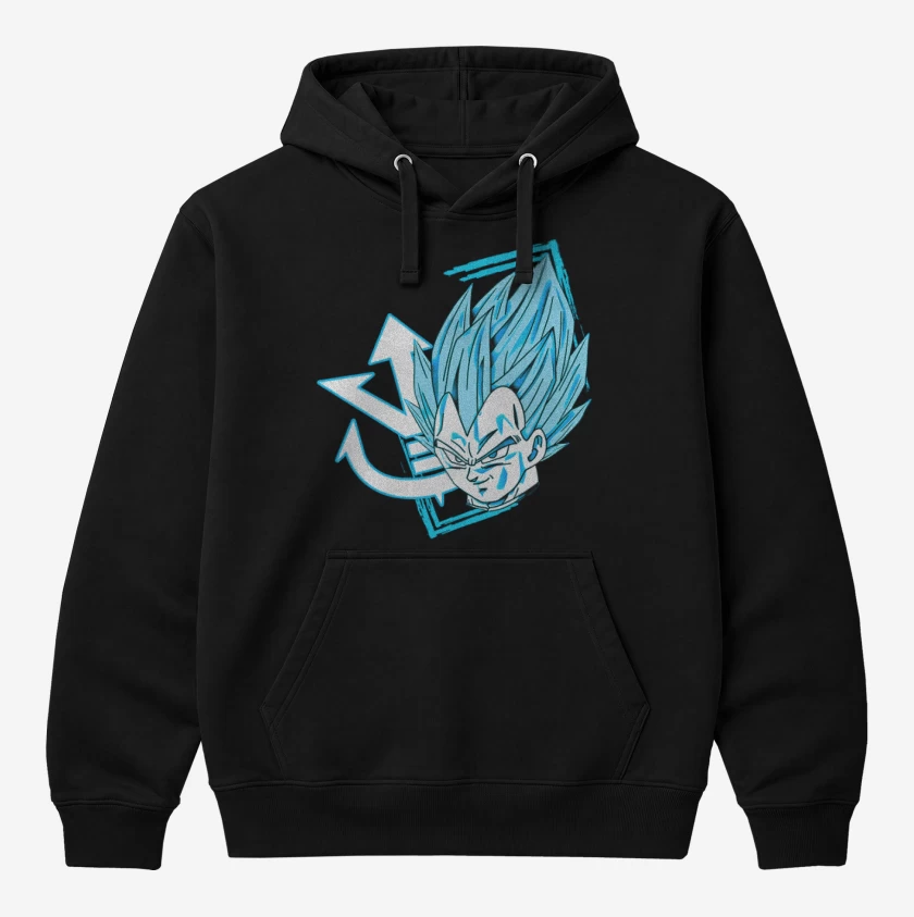 Polerón Canguro Negro de Vegeta Azul