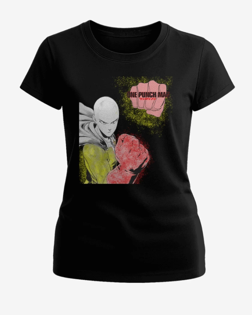 Polera de Mujer Negro de Puñetazo man