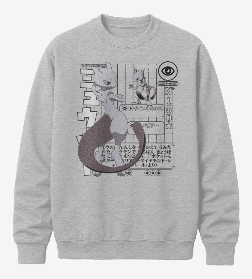 Poleron polo Gris Melange de PKM - Mewtwo 150