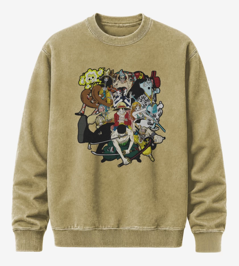 Poleron Polo Acid Wash Beige de Los piratas