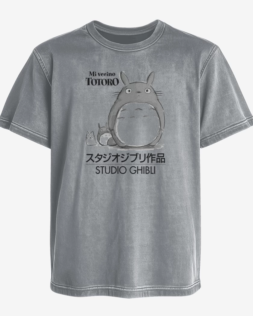 Polera desgastada Gris Melange de Mi vecino