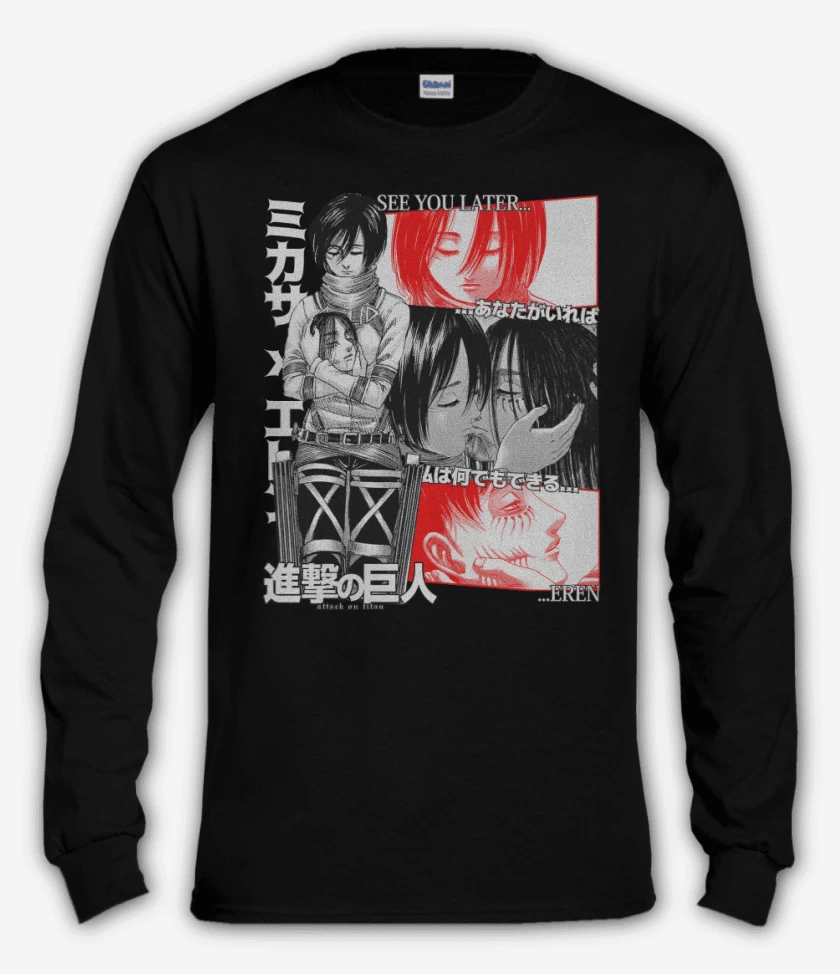Polera manga larga Negro de See You Later Eren
