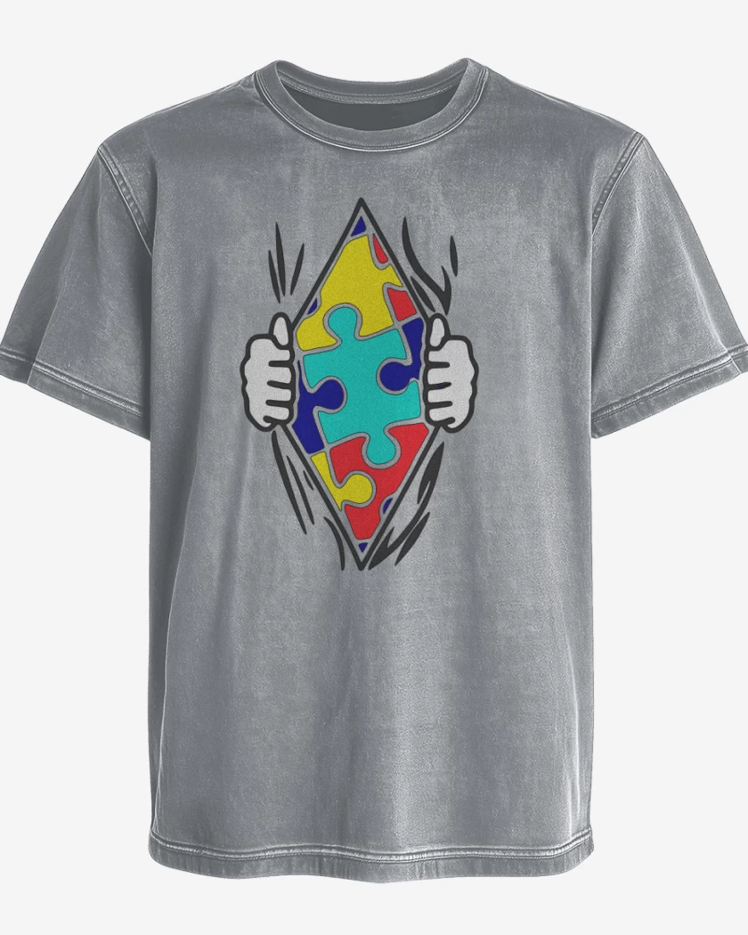 Polera desgastada Gris Melange de Tea 1