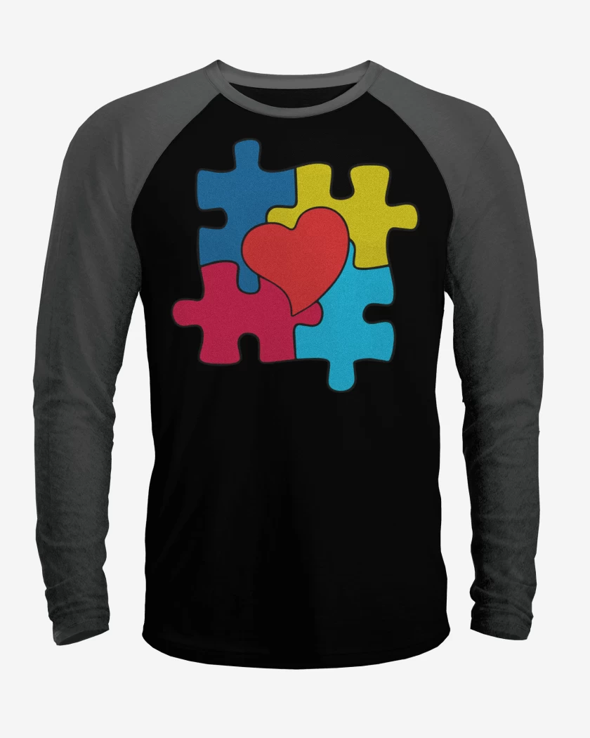 Polera Raglan Negro / Negro Heather de TEA 3