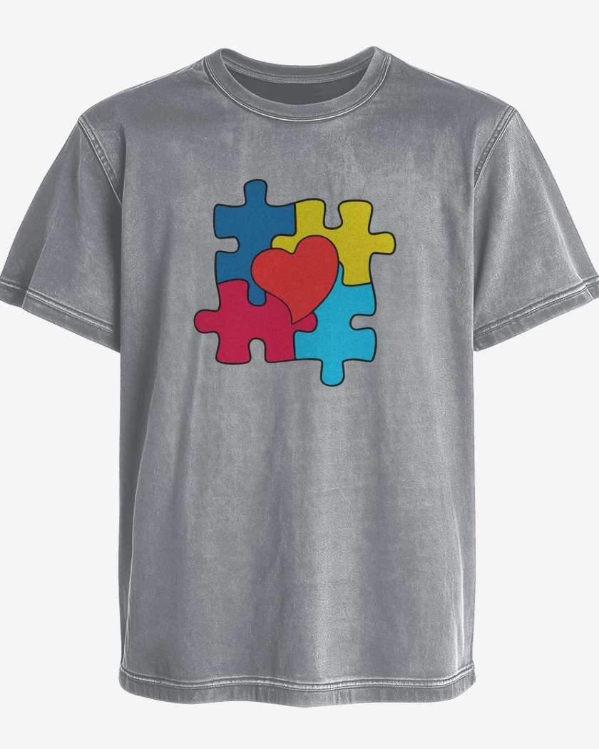 Polera desgastada Gris Melange de TEA 3