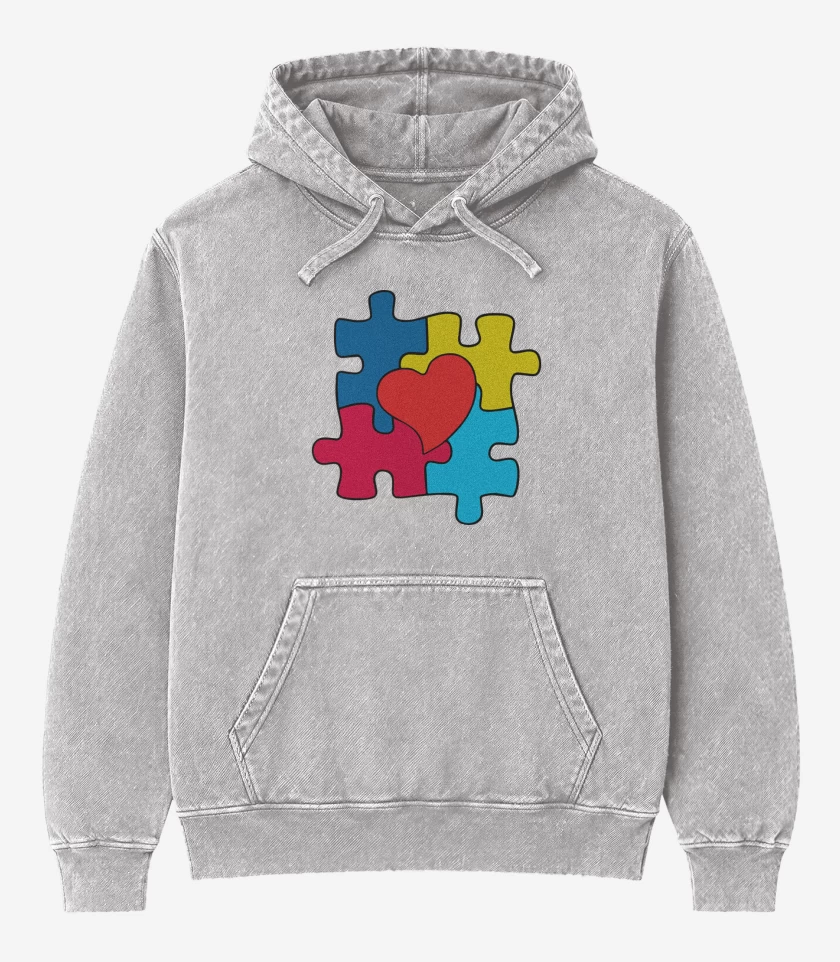 Poleron Canguro Acid Wash Gris Melange de TEA 3