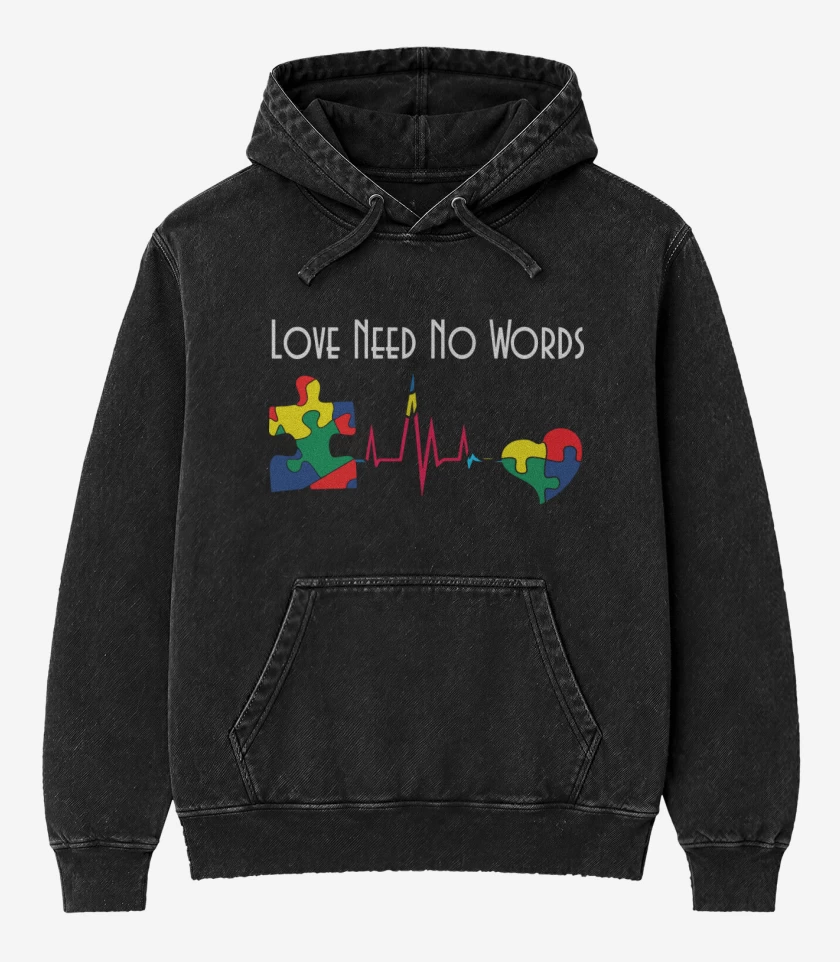 Poleron Canguro Acid Wash Negro de TEA 4