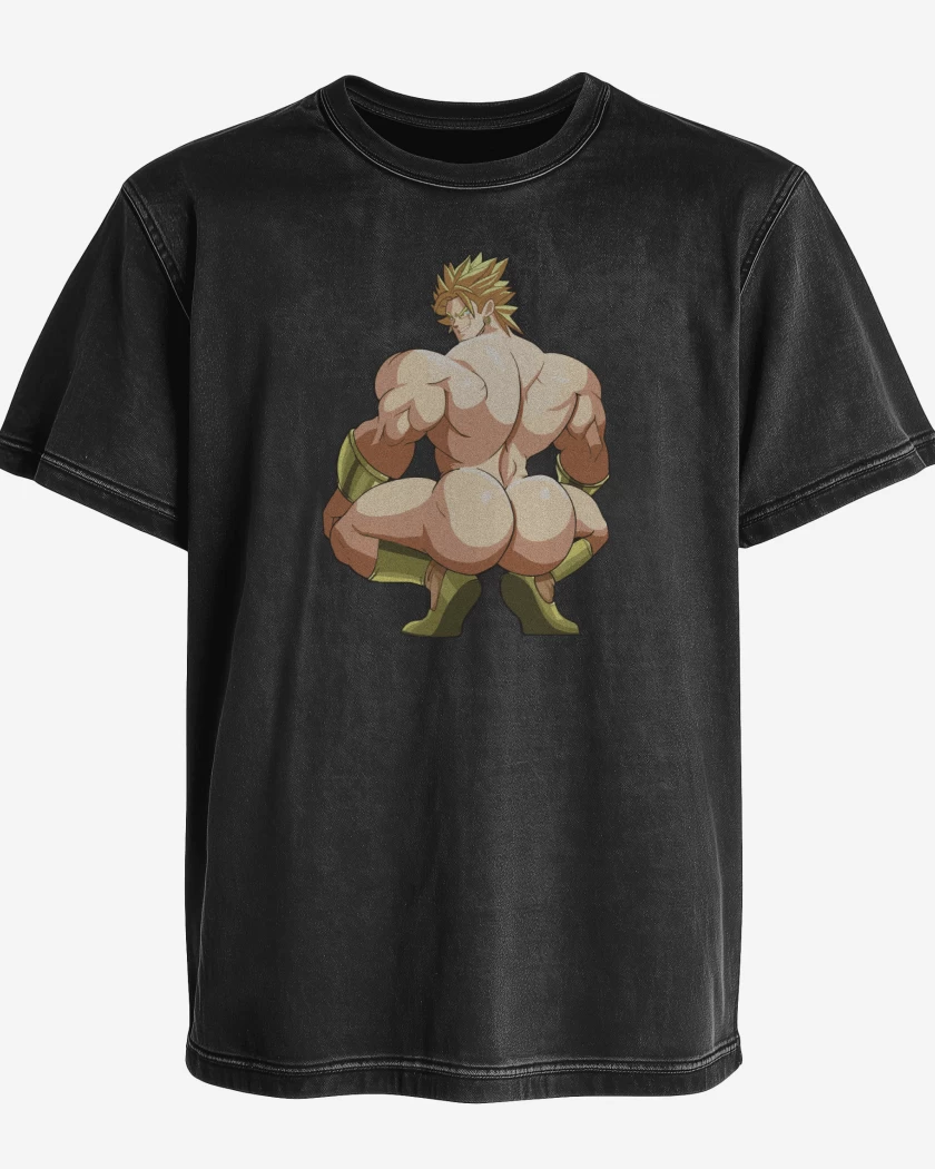 Polera desgastada Negro de Broly Nalgón