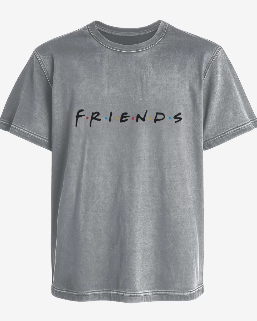 Polera desgastada Gris Melange de Friends 2