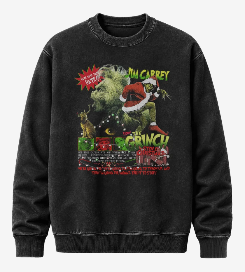Poleron Polo Acid Wash Negro de EL GRINCH